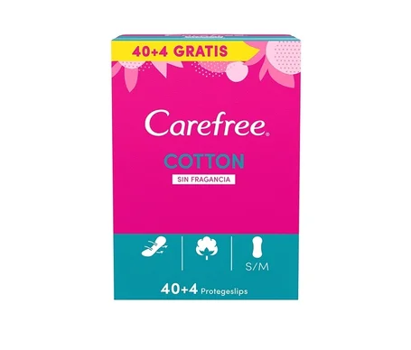 Carefree Cotton Sin Fragancia Protegeslips S/M 44uds