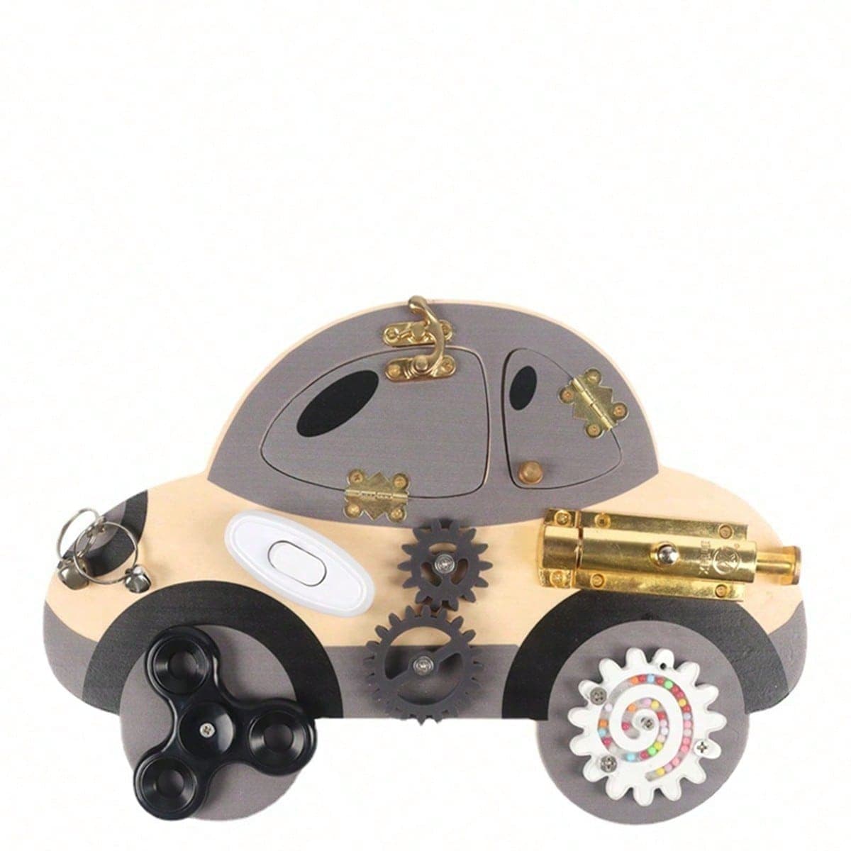 Panneau d'activités de voiture de DIY avec cadenas à engrenages, jouet éducatif pour l'apprentissage précoce et la formation de compétences des