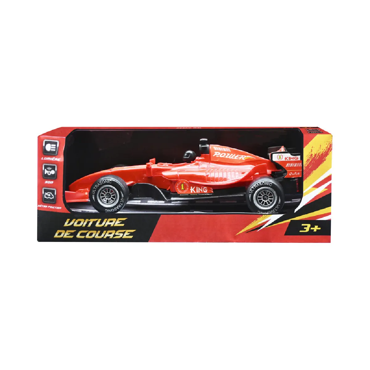 5154041 Voiture de course 18 cm formule avec lumières et sons rouge