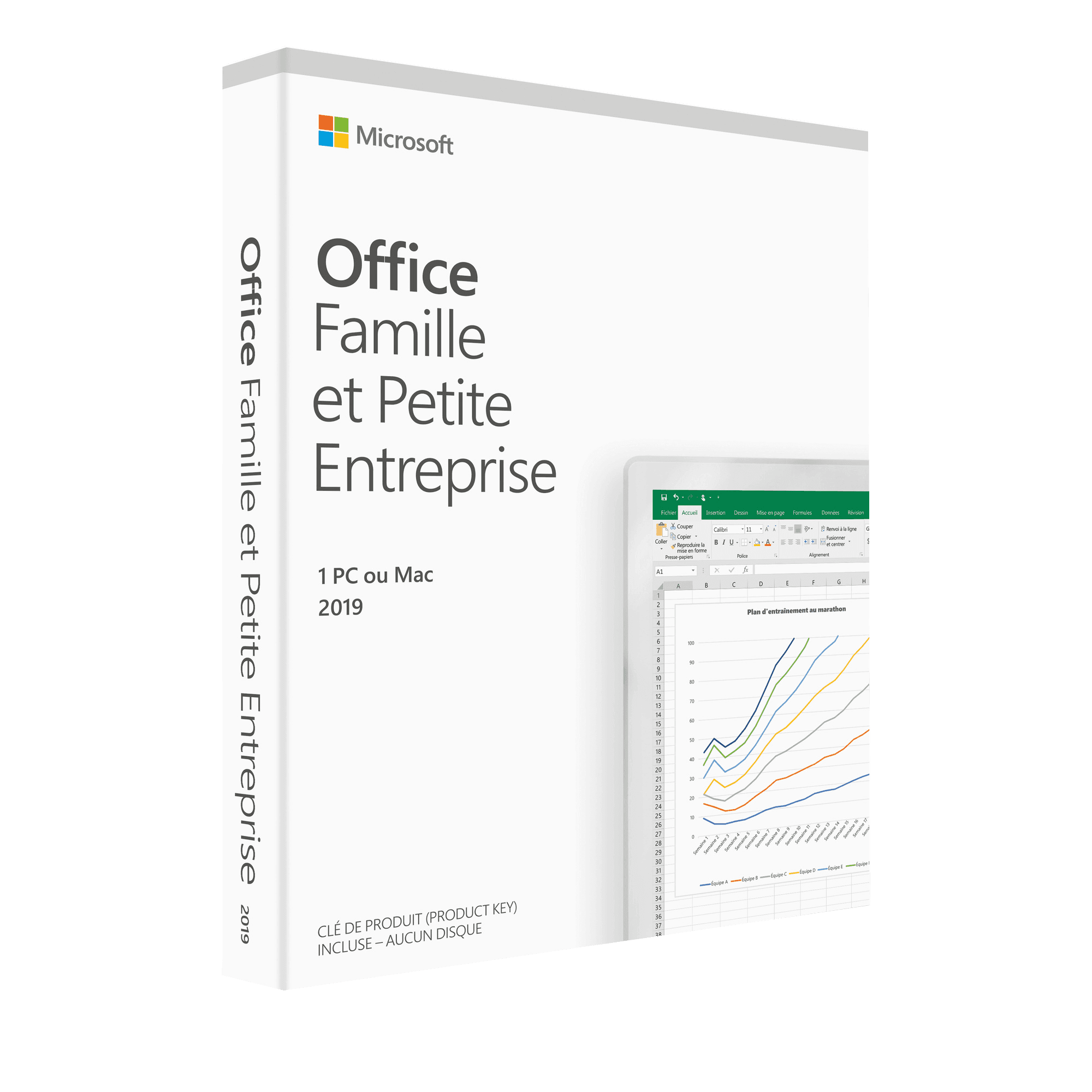 Microsoft Office Famille et Petite Entreprise 2019 | 1 PC ou MAC | Version définitive | Téléchargement